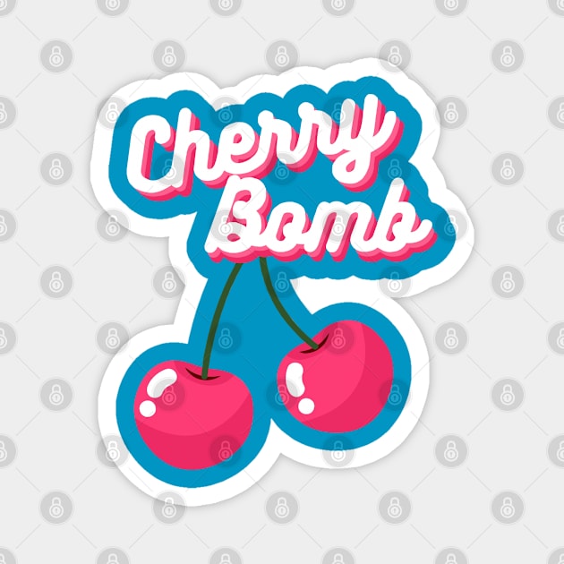 Cherry Bomb Runaways Cute Pop Art Band Music 90's Magnet by PeakedNThe90s