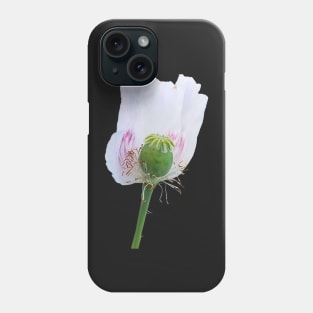 White Poppy Flower Phone Case