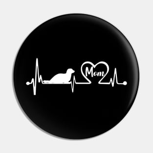 Mother's Day Gifts T-Shirt Seal Mom Heartbeat Lover Pin