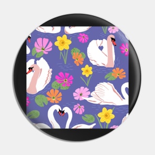 Swans in spring time Pin