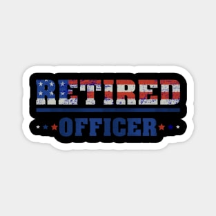 Retired Police Officer Proud Patriotic Officer American Flag Magnet