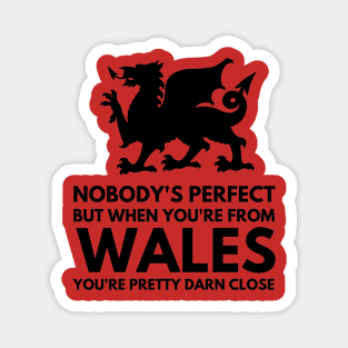 Funny Nobody's Perfect Unless You're From Wales Magnet