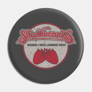 Strawberries Records And Tapes Pin