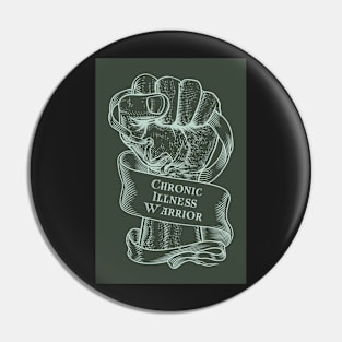 Chronic Illness Strong Fist green Pin