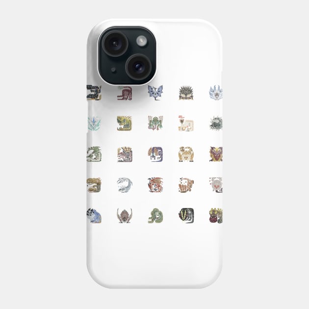 Monster Hunter World Tiled Icons Phone Case by StebopDesigns