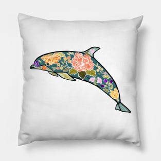 Floral Embellished Dolphin Pillow