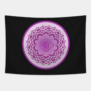 The Purple Haze of the Crown Chakra- Dark Grey Tapestry