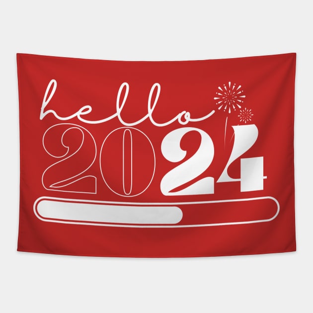 Hello 2024 , Funny New Year , 2024 Happy New Year Tapestry