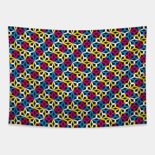 Geometric Flower Petal Pattern (CMYK Colour) Tapestry