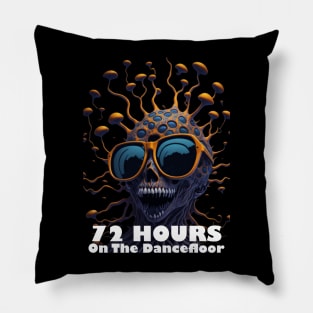 Techno T-Shirt - 72H on the Dancefloor - Catsondrugs.com - Techno, rave, edm, festival, techno, trippy, music, 90s rave, psychedelic, party, trance, rave music, rave krispies, rave flyer T-Shirt Pillow