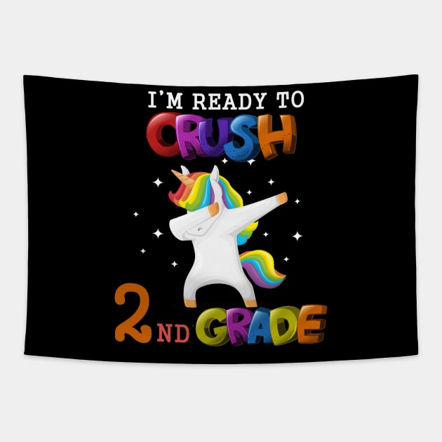 I'm ready To Crush 2nd Grade Unicorn Back To School T-Shirt Tapestry by Trendy_Designs