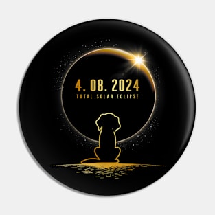 Total Solar Eclipse Dog April 8 2024 Totality Astronomy Gift For Men Women Pin