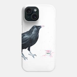 Greedy Raven Watercolour Painting Phone Case