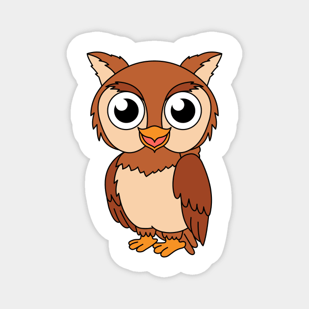 Cute Happy Owl forest animal Magnet by Cute Tees Kawaii