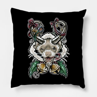 Krampus Ferret - White Outlined Version Pillow