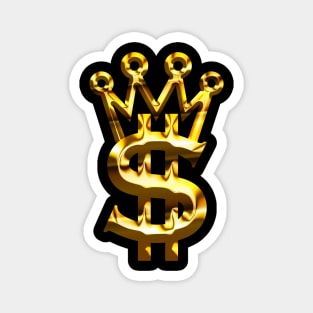 Gold dollar and king crown symbol Magnet