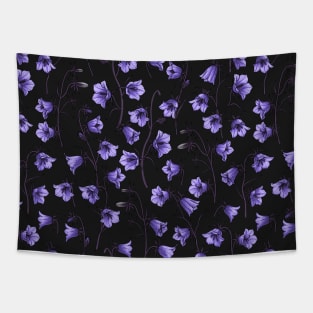 Midnight Bluebells, Harebells, Bellflowers Tapestry