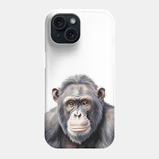 Watercolor chimpanzee monkey painting art Phone Case