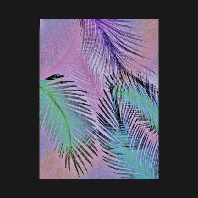 pretty rainbow colours feather palm print exotic design tropical poster by jacquline8689