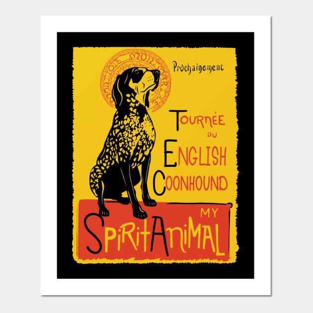 Funny American English Coonhound Cute Dog Chat Noir Mashup Art