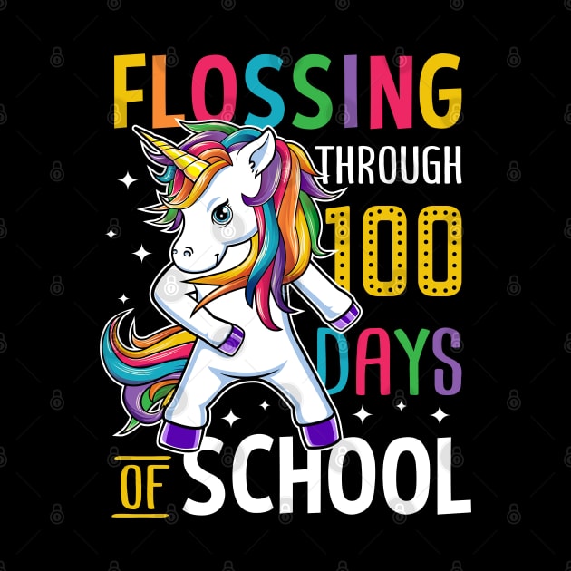 Unicorn Happy 100 Days Of School Students Teacher by HCMGift