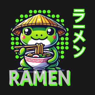Cute Frog Eating Ramen cute noodles T-Shirt