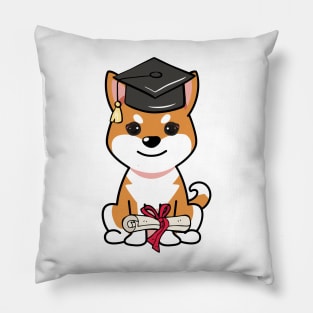 Cute orange dog is a graduate Pillow