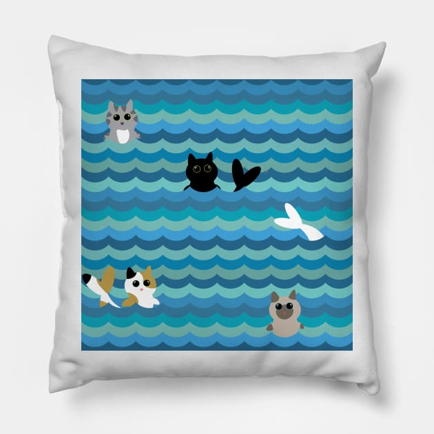 Merkitty Seamless Pattern Pillow by DestructoKitty