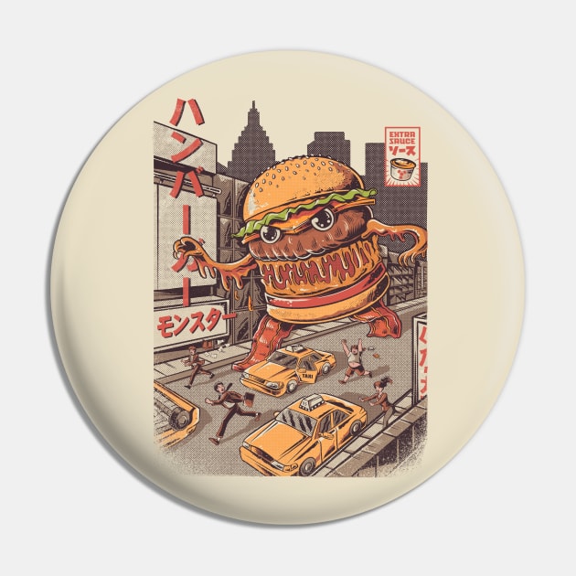 BurgerZilla Pin by Ilustrata