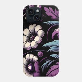 Violet Floral Illustration Phone Case