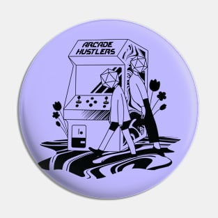 Arcade Hustlers Tour Art Black Pin