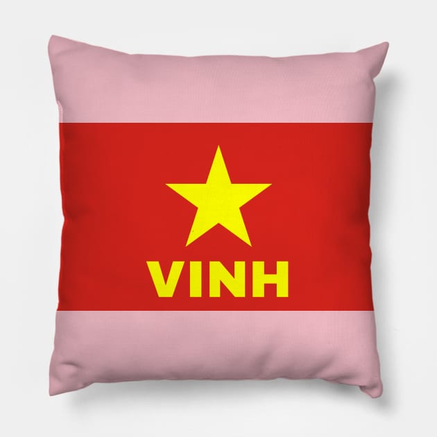 Vinh City in Vietnamese Flag Pillow by aybe7elf