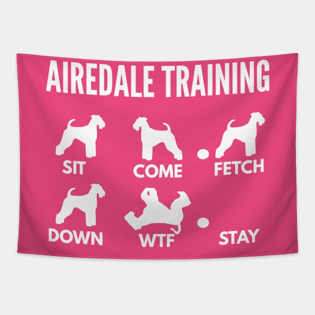 Airedale Training Airedale Dog Tricks Tapestry by DoggyStyles