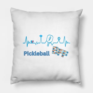 pickleball player best friends forever man boys girl BLUE Pillow