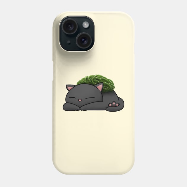 Chubby Cat Chuka Wakame Sushi Phone Case by Takeda_Art