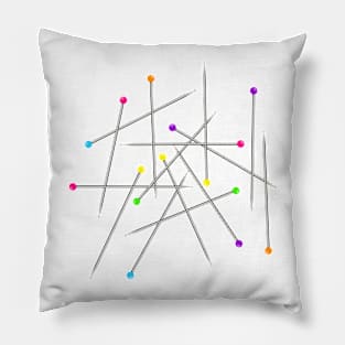 colorful scattered sewing pins Pillow