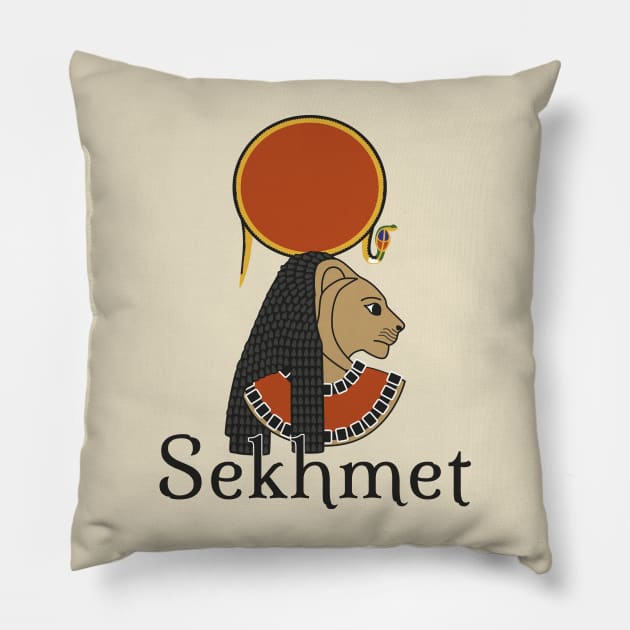 SEKHMET - Egyptian mythology Pillow by Tiro1Linea