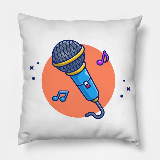 Microphone With Music Notes Pillow by Catalyst Labs