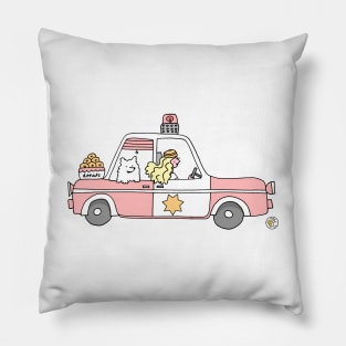 Pink police car Pillow