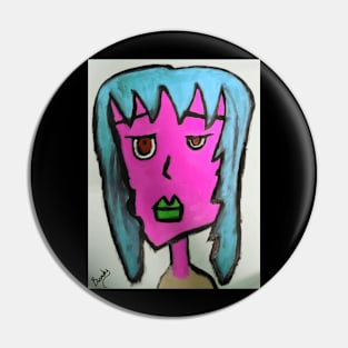 The blue hair lady Pin