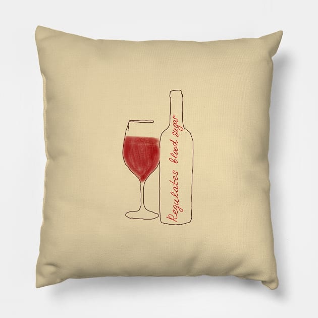 Benefits of red wine Pillow by LORAMerch