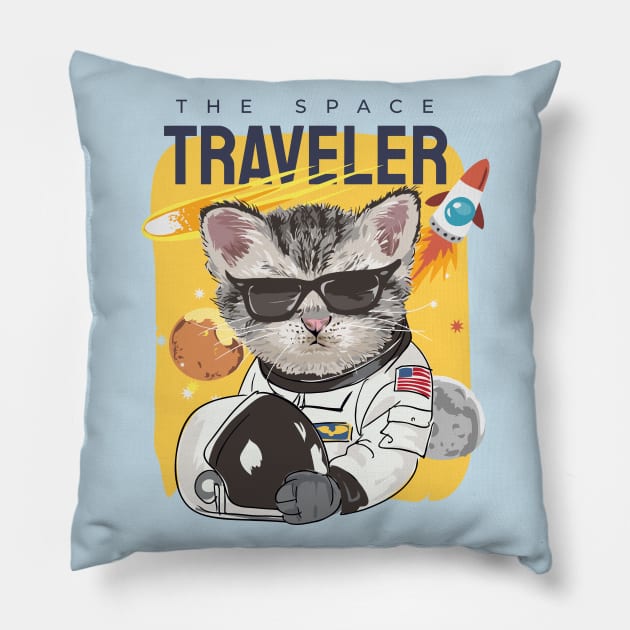 The Space Traveler Pillow by DogsandCats