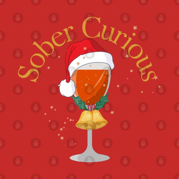 MERRY CHRISTMAS SOBER CURIOUS  DRINK GLASS by DAZu