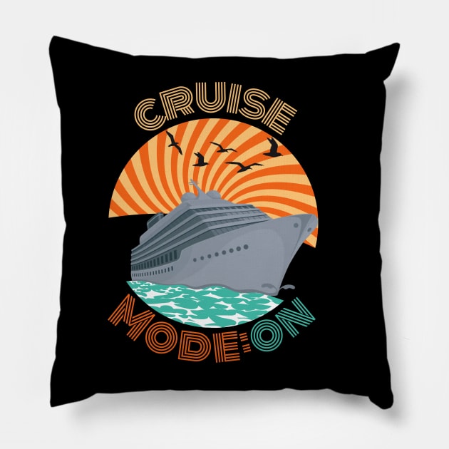 Cruise Mode: On - Embark on an Ocean Adventure Pillow by MagicTrick