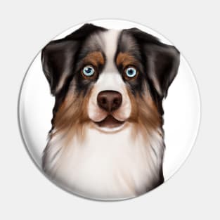 Cute Australian Shepherd Drawing Pin