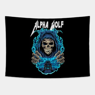 ALPHA WOLF MERCH VTG Tapestry