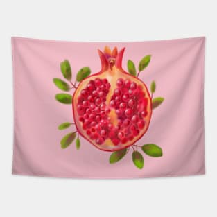 Pomegranate in pastel painting style Tapestry