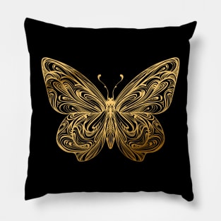 Gold Butterfly Pillow