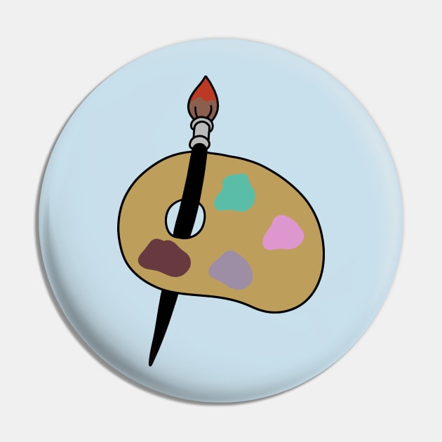 Paint Brush with Paint Palette Pin by saradaboru