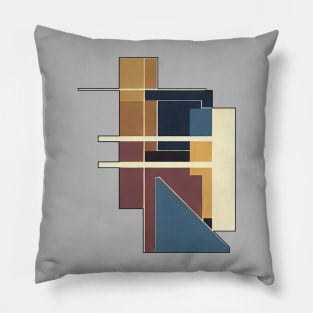 Modern abstract | Triangle rectangle strip | Yellow, blue, and red Pillow